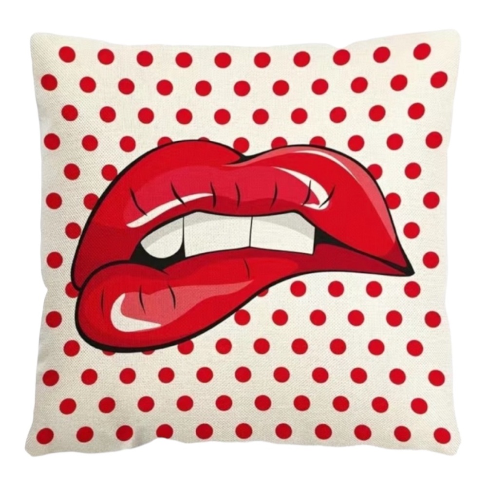 Large Red Lip Pillowcase Cover. NWT